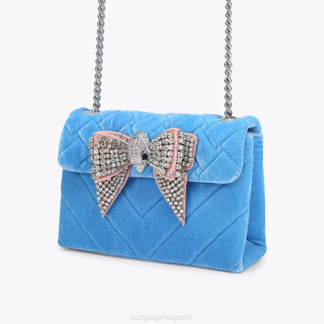 Kurt Geiger mujer london terciopelo mediano kensington 2LPR107 | bolsas azul